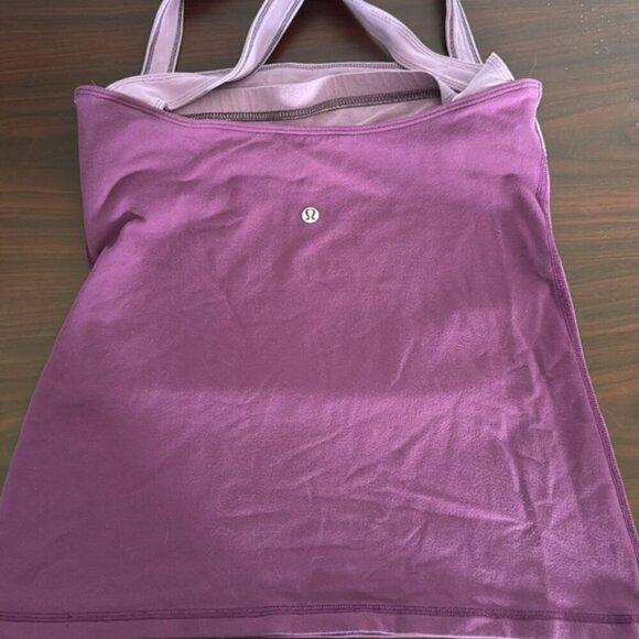 Lululemon Tank Top Built In Bra Size 8 Purple - Picture 4 of 6